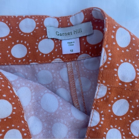 Garnet Hill Orange and White Polka Dot Skirt - Picture 4 of 8